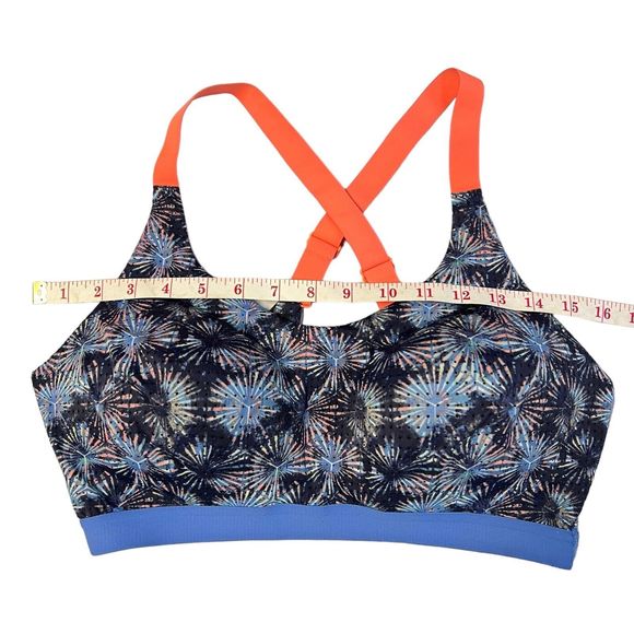 Victoria’s Secret Sport 36D Blue With Firework Graphic Racerback Sports Bra - Picture 7 of 13